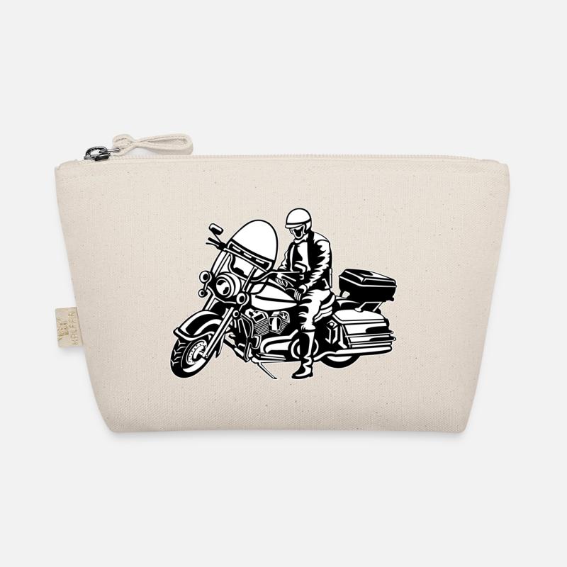 Chopper / Motorrad 05_schwarz weiß Bio-Täschchen