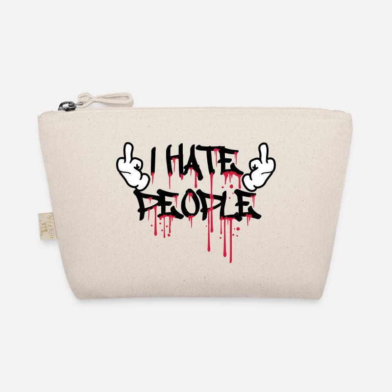 cool i hate people text graffiti spray drops blu Organic Pouch