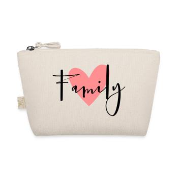 Family Herz Geschenkidee Eltern Kind Liebe - Bio-Täschchen - Natur - Vorne