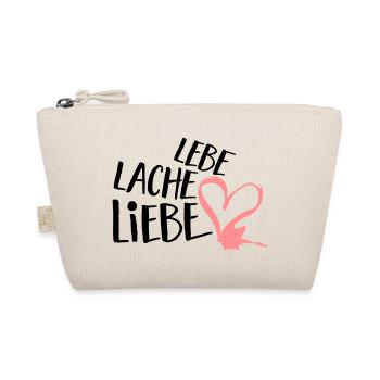 Lebe Lache Liebe | Valentinstag Geschenk - Bio-Täschchen - Natur - Vorne