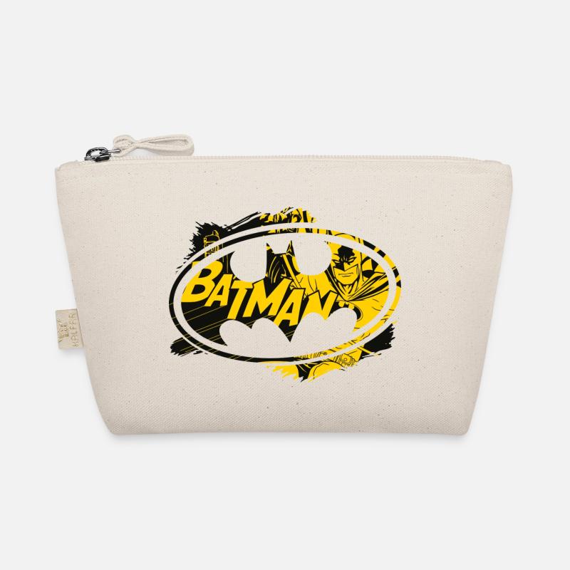 Batman Logo Gelb Schwarz Muster - Bio-Täschchen - Natur