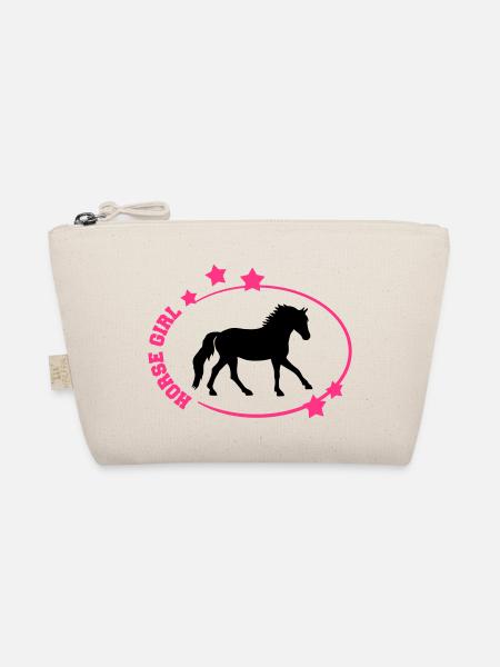 Horse Girl T-shirt/ Hoodie Design - Organic Pouch - nature - Front