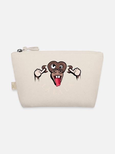 funny monkey lalala symbol illustration tongue - Organic Pouch - nature