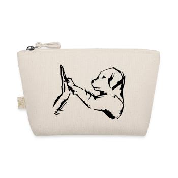dog gives 5 - high five - Organic Pouch - nature - Front