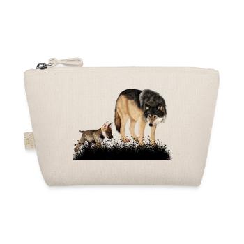 Stunning wolf with puppy in the woods - Organic Pouch - nature - Front
