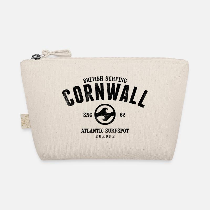 CORNWALL BRITISH SURFING GEBRAUCHTER LOOK - Bio-Täschchen - Natur