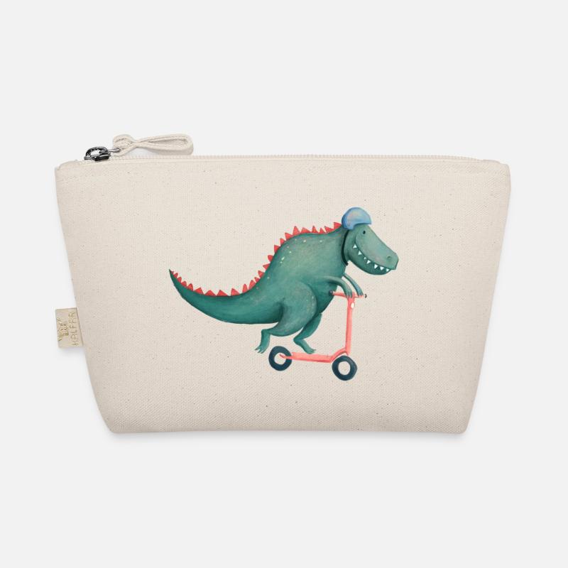 T-Rex rides e-scooter - Organic Pouch - nature