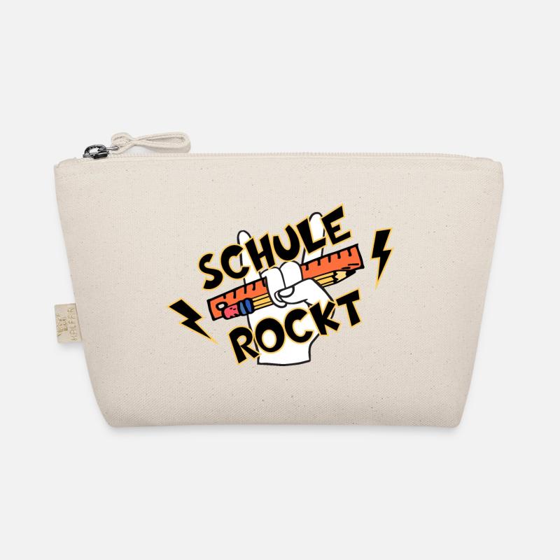 SCHULE ROCKT SCHÜLER EINSCHULUNG - Bio-Täschchen - Natur