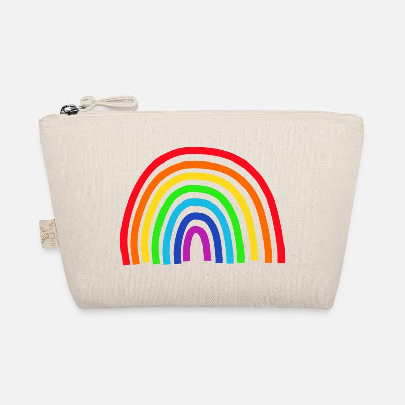 Regenbogen bunt - Bio-Täschchen - Natur