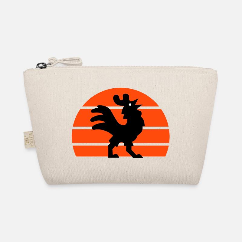 Crowing rooster in front of half the sun Organic Pouch