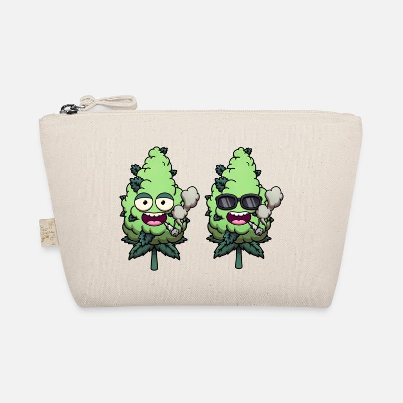 Funny Weed Bud Characters Smoking Joint Organic Pouch