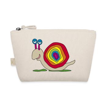 colorful snail stalk eyes children's drawing graffiti - Organic Pouch - nature - Front