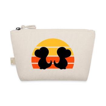 Two baby dinosaurs in front of the half sun - Organic Pouch - nature - Front