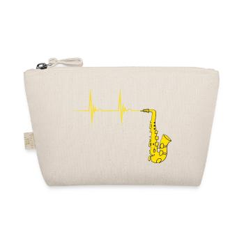 Saxophonist Saxophon Herzschlag Blechbläser EKG Pu - Bio-Täschchen - Natur - Vorne