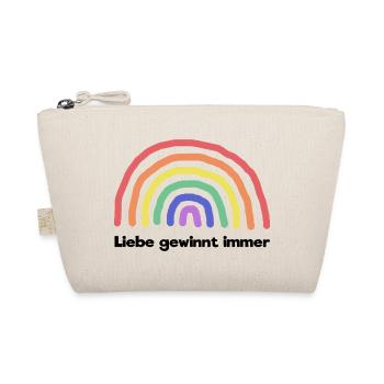 Regenbogen Liebe Statement Freiheit Frieden - Bio-Täschchen - Natur - Vorne