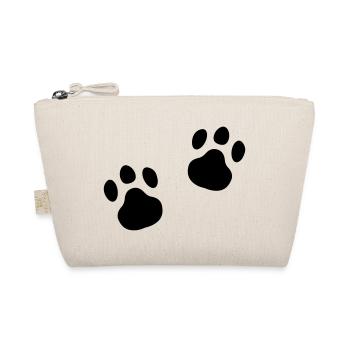 Paw print Meow Paw Gift Idea Cat - Organic Pouch - nature - Front