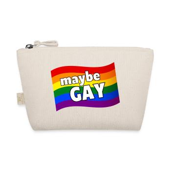 Maybe Gay maybe not gay rainbow flag LGBQ pride - Organic Pouch - nature - Front