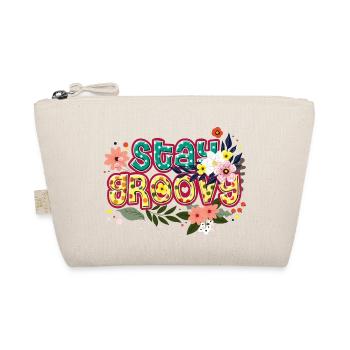 Restez Groovy hippie peace design - Trousse biologique - nature - Devant
