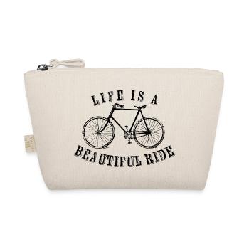 Bicycle Saying Life is a wonderful tour - Organic Pouch - nature - Front