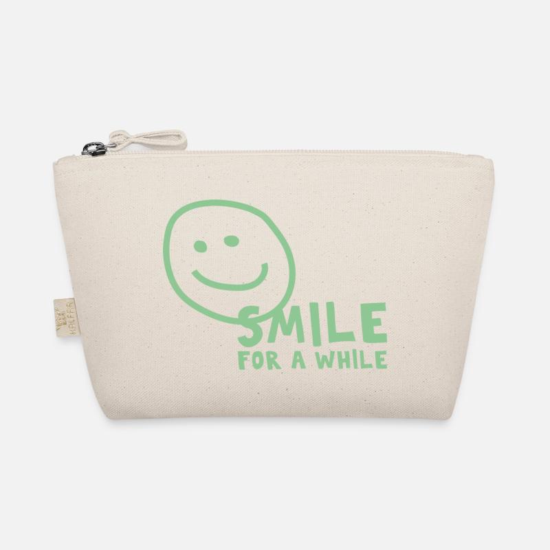 Smile for a while - Bewahre die gute Laune - Bio-Täschchen - Natur