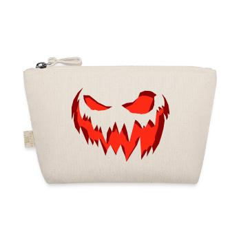Creepy scary pumpkin face Halloween - Organic Pouch - nature - Front