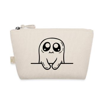 Cartoon Ghost Behind Wall - Organic Pouch - nature - Front