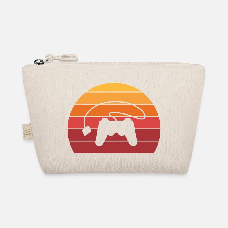 Gamer Controller Sunset Retro Vintage Bio-Täschchen