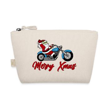 Santa Motorrad – Xmas Ride - Bio-Täschchen - Natur - Vorne