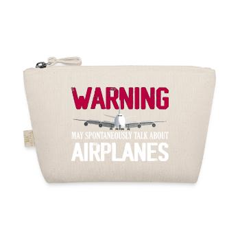 Warning May Spontaneously Talk About Airplanes Pil - Bio-Täschchen - Natur - Vorne