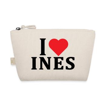 T-Shirt I love Ines T-Shirt Geschenkidee - Bio-Täschchen - Natur - Vorne