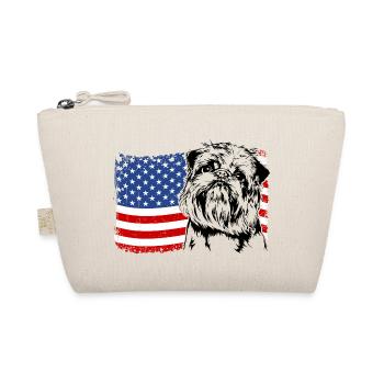 BELGIAN Dwarf Griffon America Flag Wilsigns - Organic Pouch - nature - Front