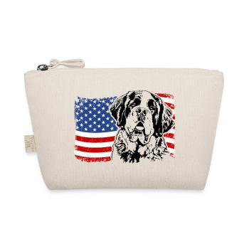ST. BERNARDS America Flag Dogs Dog Wilsigns - Organic Pouch - nature - Front
