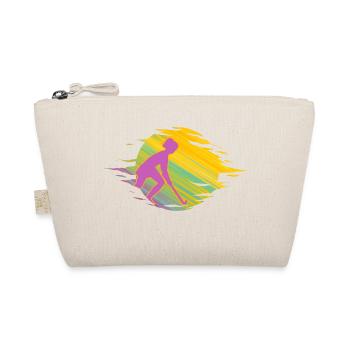Field hockey Hockey "Hockeygirl on colorful fire" - Organic Pouch - nature - Front