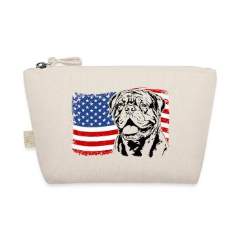 Dogue de Bordeaux Amerika Fahne Hunde Wilsigns - Bio-Täschchen - Natur - Vorne