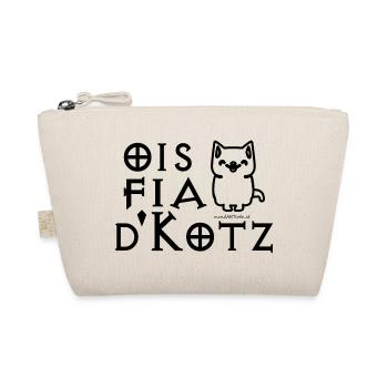 ois fia d'Kotz - alles für die Katz-e, Wortwitz - Bio-Täschchen - Natur - Vorne