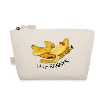 Let's go Bananas Watercolor Funny Quote - Organic Pouch - nature - Front