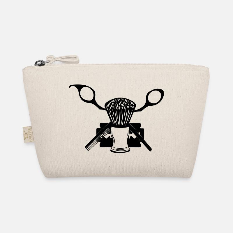 scissors shaving brush, razor blade Organic Pouch
