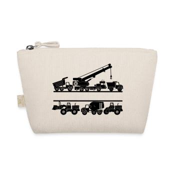 Roads and construction cars with nameplate - Organic Pouch - nature - Front