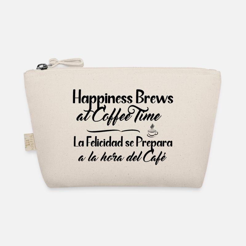 Happiness and Coffee Time - Spanisch und Englisch Bio-Täschchen