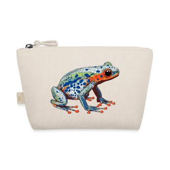 Pfeilgiftfrosch schön coloriert in bunten Farben - Bio-Täschchen - Natur - Vorne
