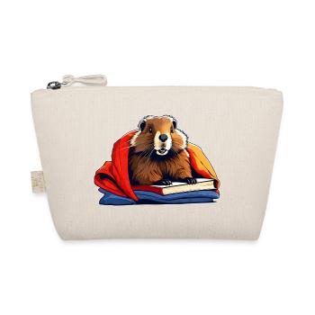Cute groundhog reading is like dreaming - Organic Pouch - nature - Front