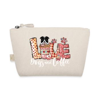 Border Collie Dog Coffee Lover Valentines Day - Organic Pouch - nature - Front