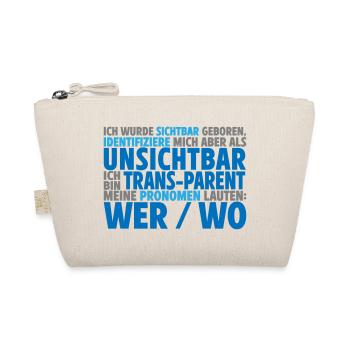 Unsichtbar Transparent Wer Wo | Farben änderbar - Bio-Täschchen - Natur - Vorne