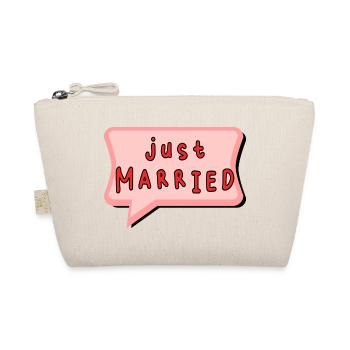 JUST MARRIED. Bachelorette party. VALENTINE'S DAY. COUPLE - Organic Pouch - nature - Front