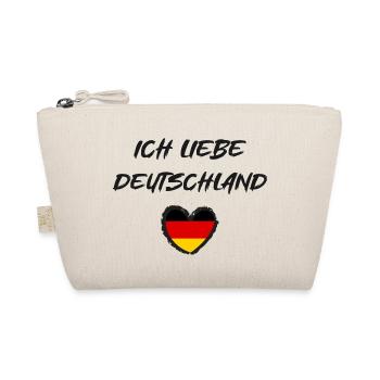 Ich liebe Deutschland Herz Flagge - Bio-Täschchen - Natur - Vorne