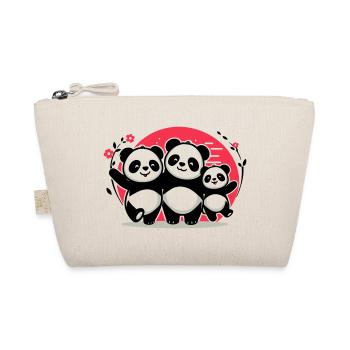 Pandas Family - 1 parent 2 children - Organic Pouch - nature - Front