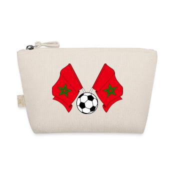 Two Moroccan flags with a football Morocco - Organic Pouch - nature - Front