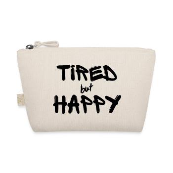 Tired but Happy black - Organic Pouch - nature - Front