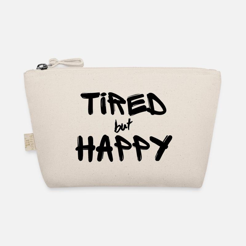 Tired but Happy black - Bio-Täschchen - Natur