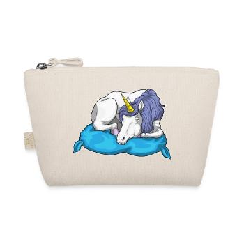 Einhorn Schlafen Kissen - Bio-Täschchen - Natur - Vorne